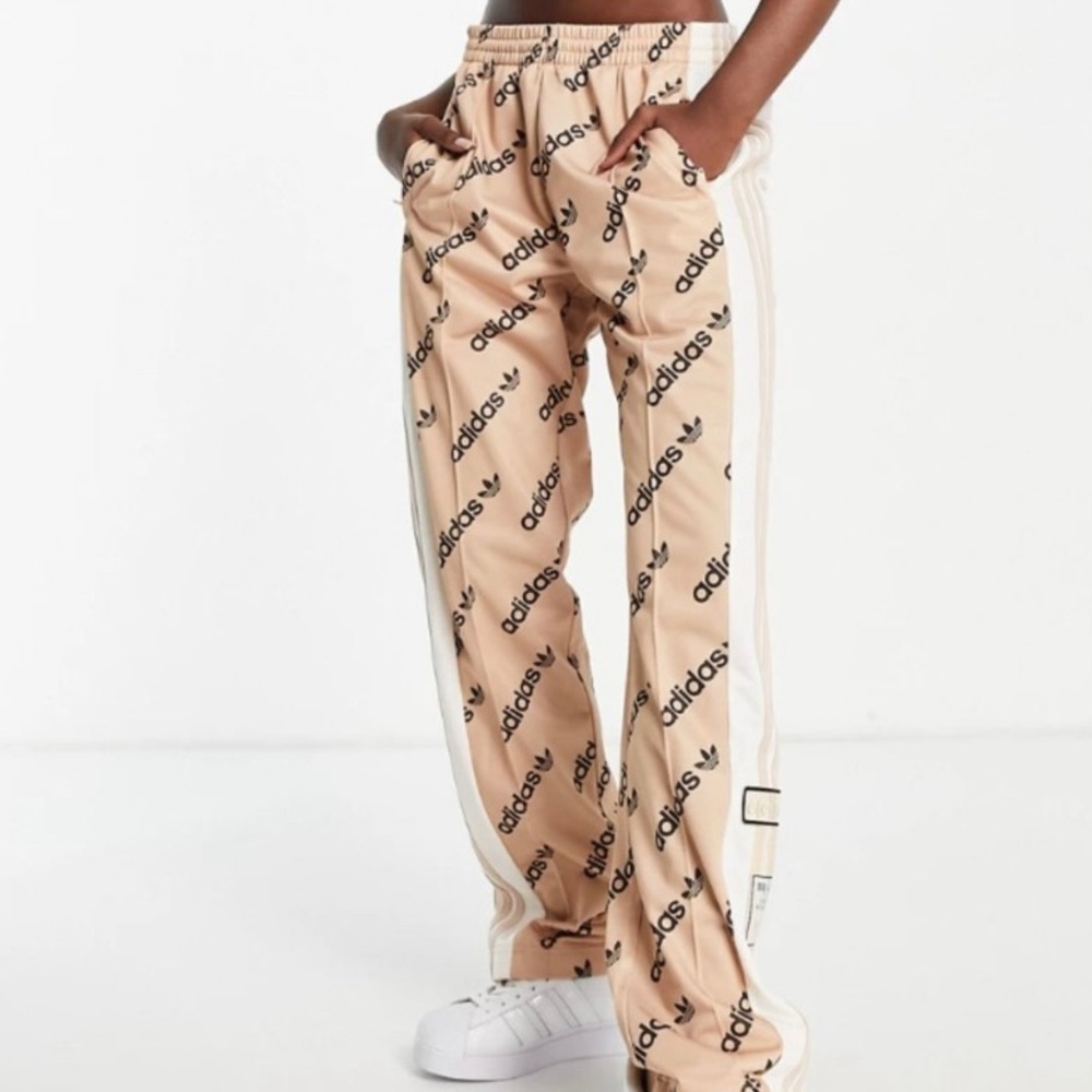 Adidas Adibreak Logomania Track Breakaway Pants, Size L, Color Tan